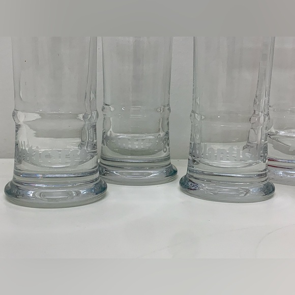 Set of Four 12 oz Frosted Etched Logo Pilsner Beer Glasses - Picture 4 of 16